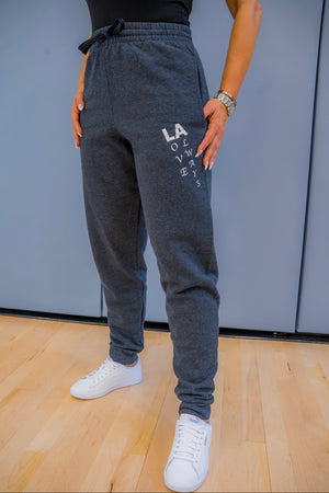 charcoal grey love always joggers